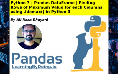 Python 3 | Pandas DataFrame | Finding rows of Maximum value for each Columns in Pandas using .idxmax()